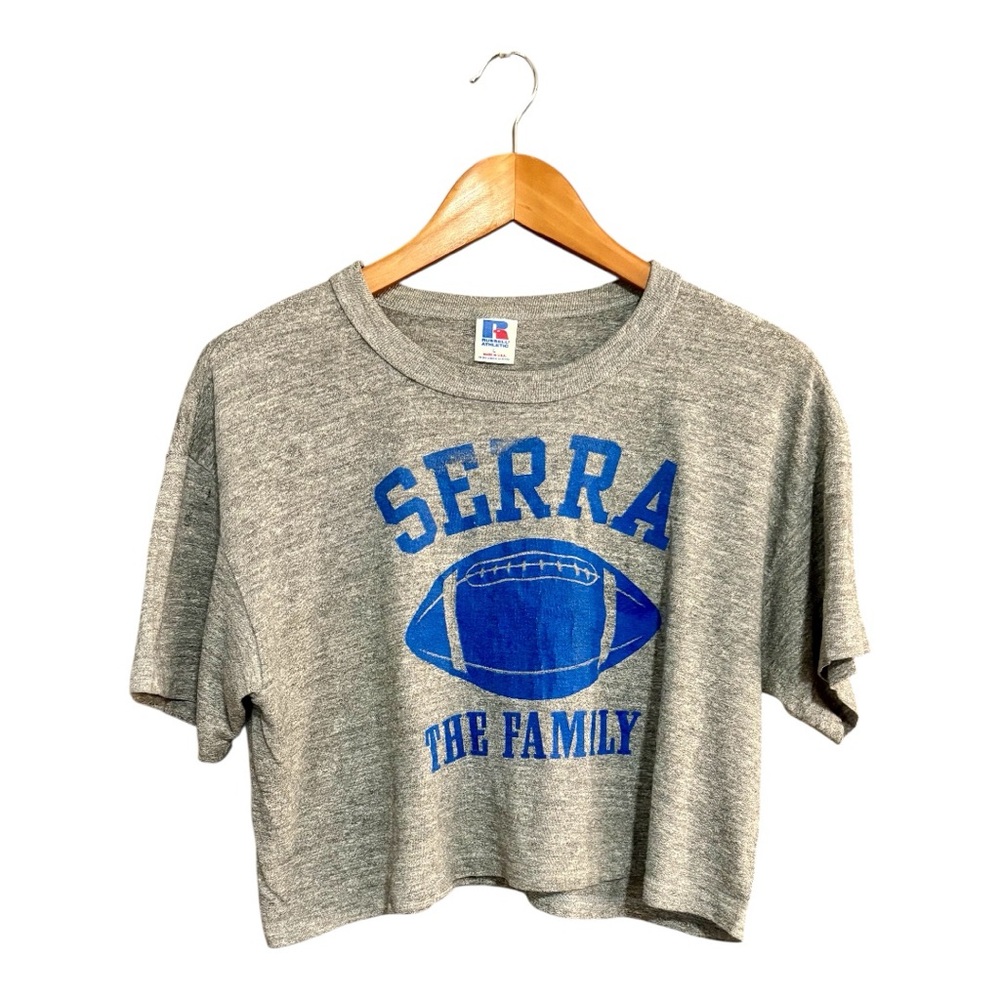 RUSSEL ATHLETIC Vintage 90s Grey Cropped Tee